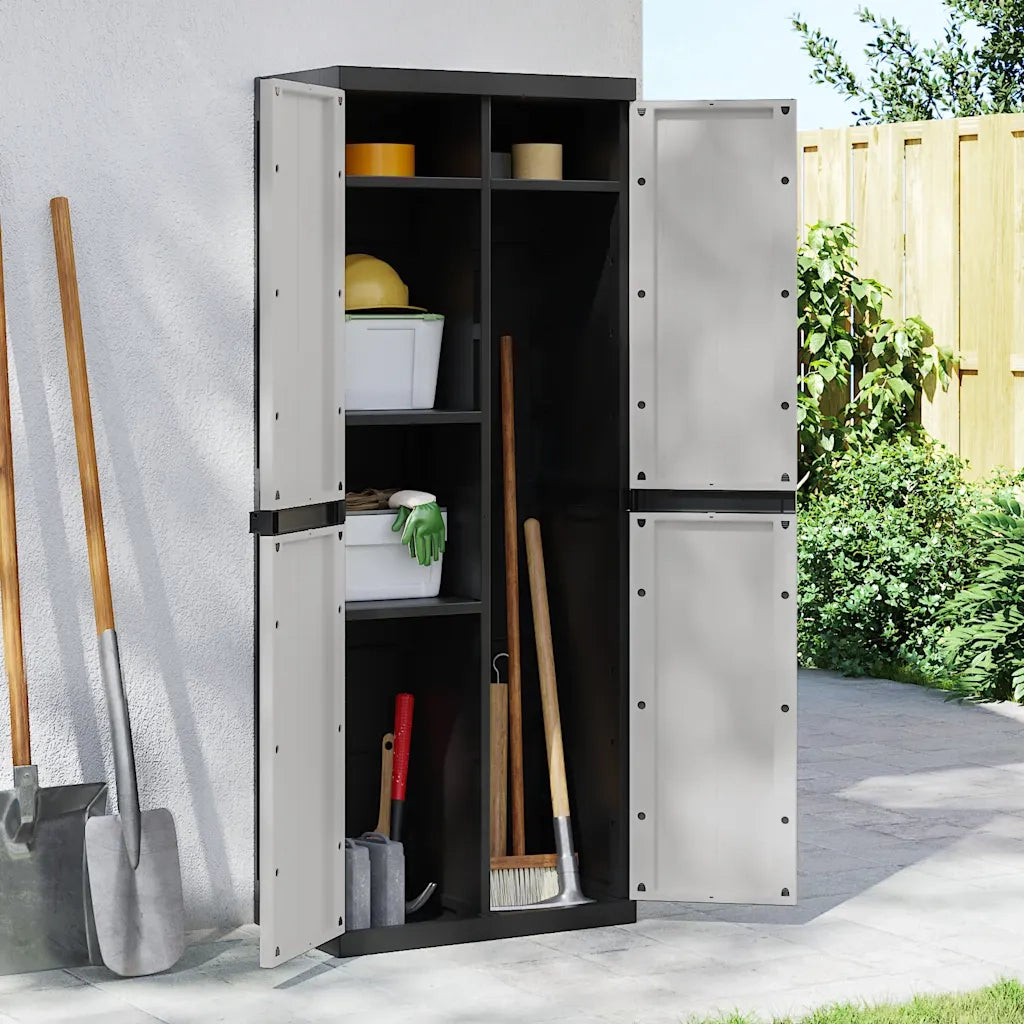 Armadio da Esterno Grigio e Nero 65x37x165 cm in PPcod mxl 133765