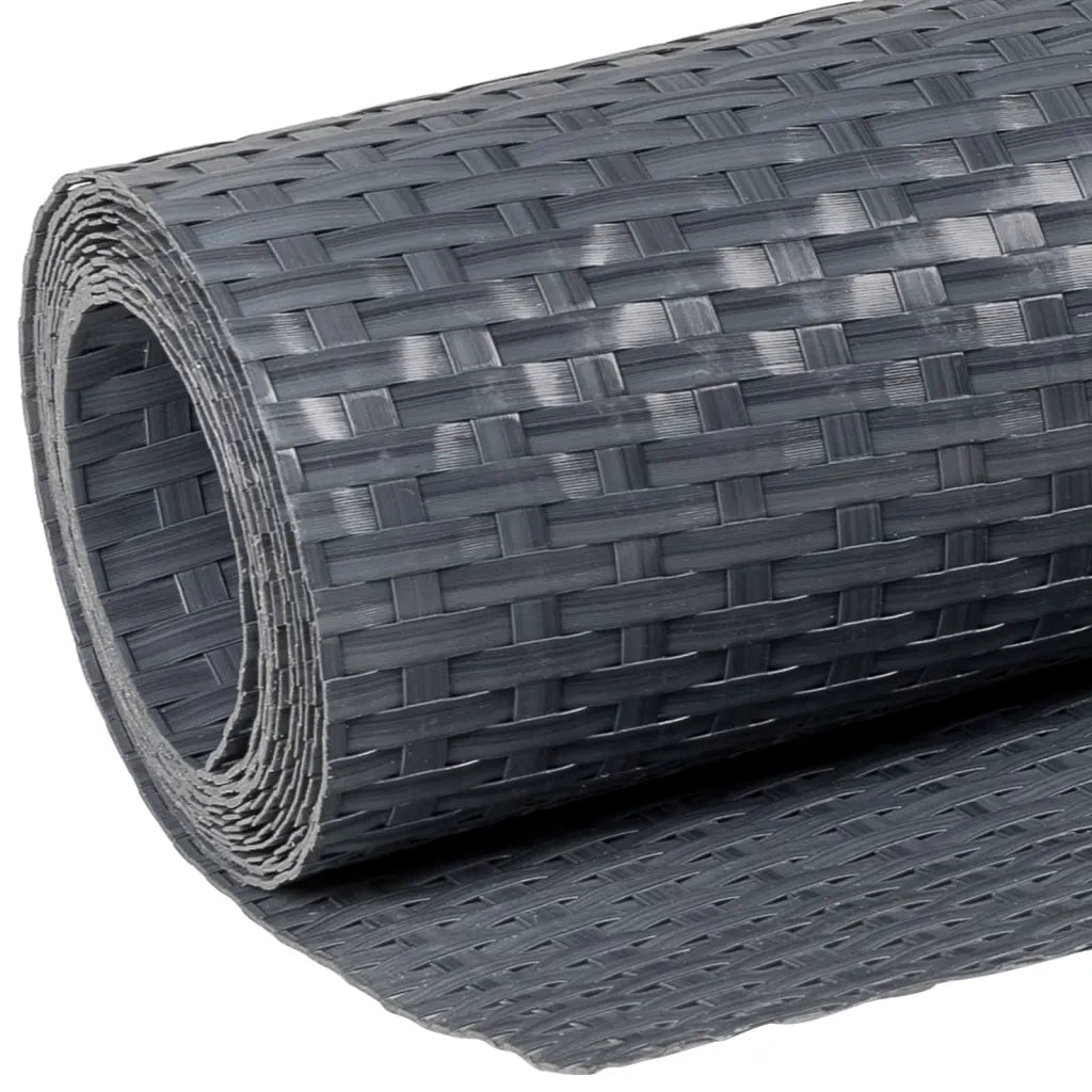 Paravento da Balcone Antracite 500x80 cm in Polyrattan 156241