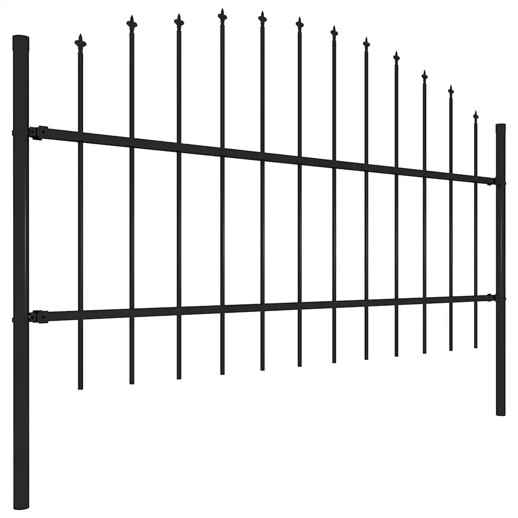 Recinzione da Giardino con Punta a Lancia in Acciaio 1673x100 cm Nero 277721