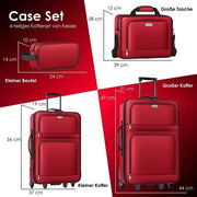 Set di Valigette da Viaggio, Trolley Leggero 4 Ruote per Valigetta da Cabina di Viaggio