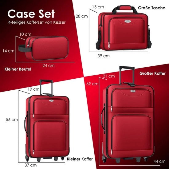 Set di Valigette da Viaggio, Trolley Leggero 4 Ruote per Valigetta da Cabina di Viaggio