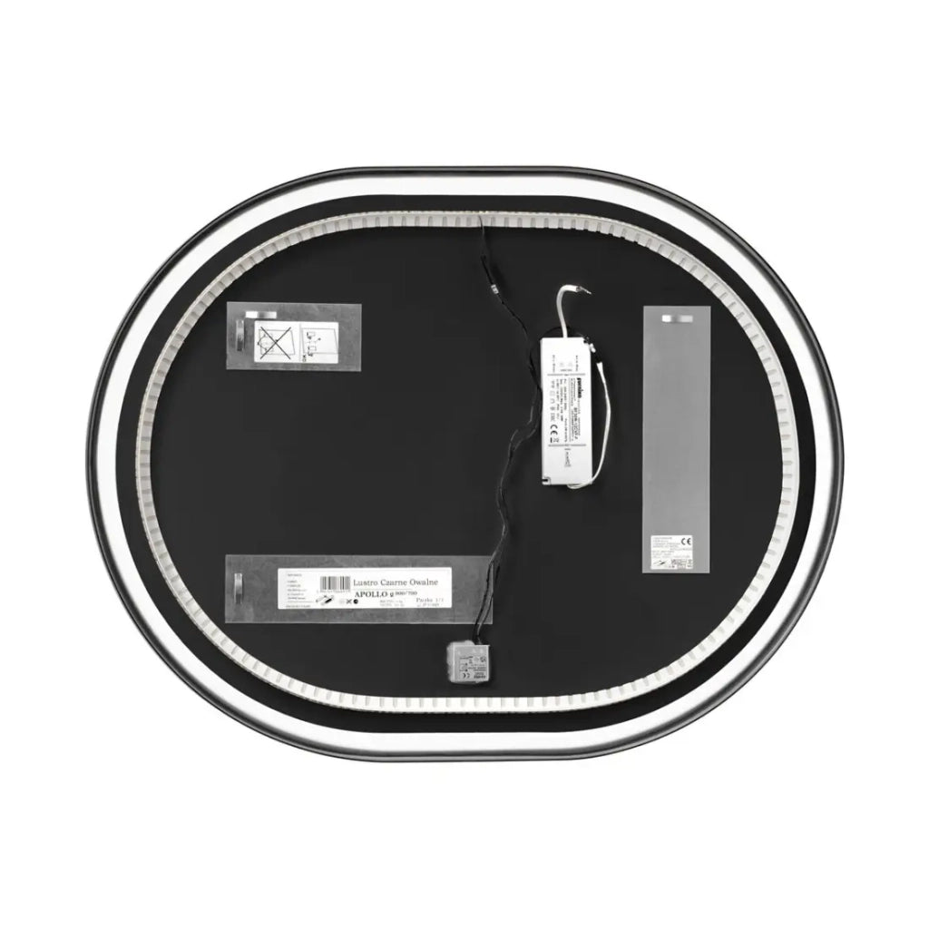 Specchio bagno LED dorato ovale 90x70 cm design