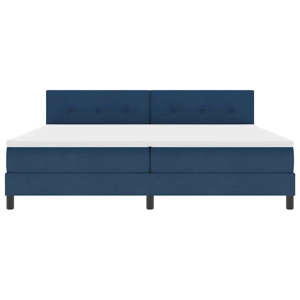 Letto a molle con testiera Blu 200 x 200 cm Tessuto 3338719