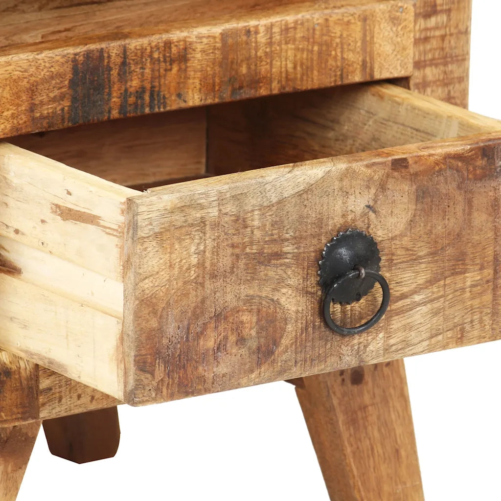 Comodino-Tavolino da notte 30x30x41 cm in Legno di Mango Grezzo