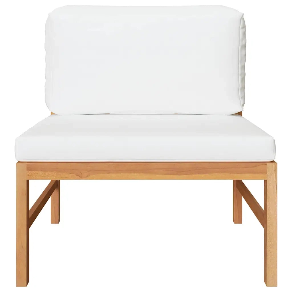 Salotto da Giardino-Set Divani Giardino 2 pz Cuscini Crema in Legno di Teak 465689