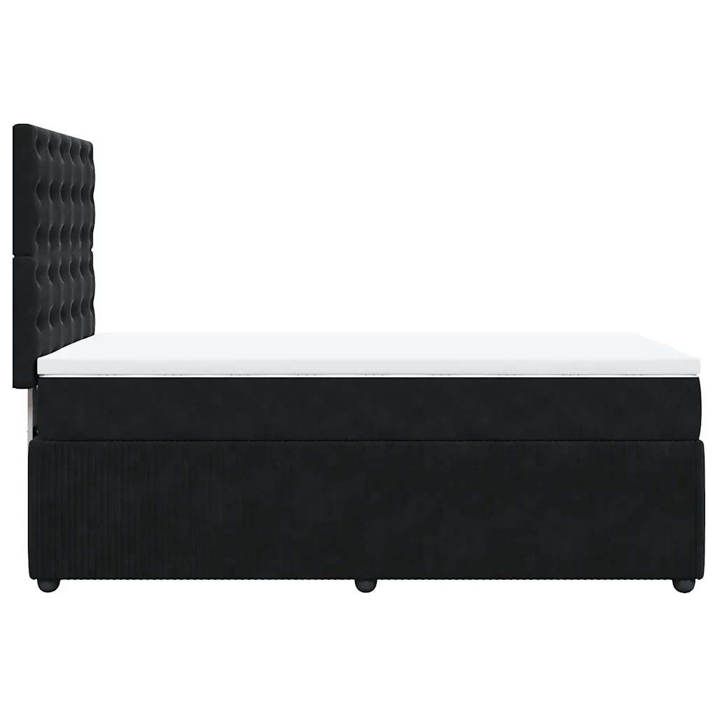 Giroletto a Molle con Materasso Nero 80x200 cm in Velluto 3294504