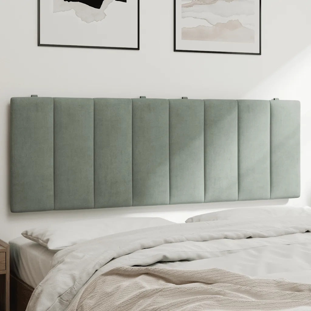 Cuscino Testiera Hanko Grigio Chiaro 140 cm in Velluto CFW5125109