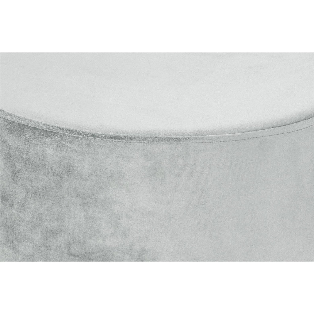 Pouf Rotondo Nano in Velluto Mint e Bianco con Base Oro