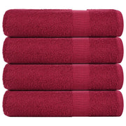 Asciugamani da Bagno 4pz Bordeaux 100x150cm 360g/mÂ² 100% Cotone