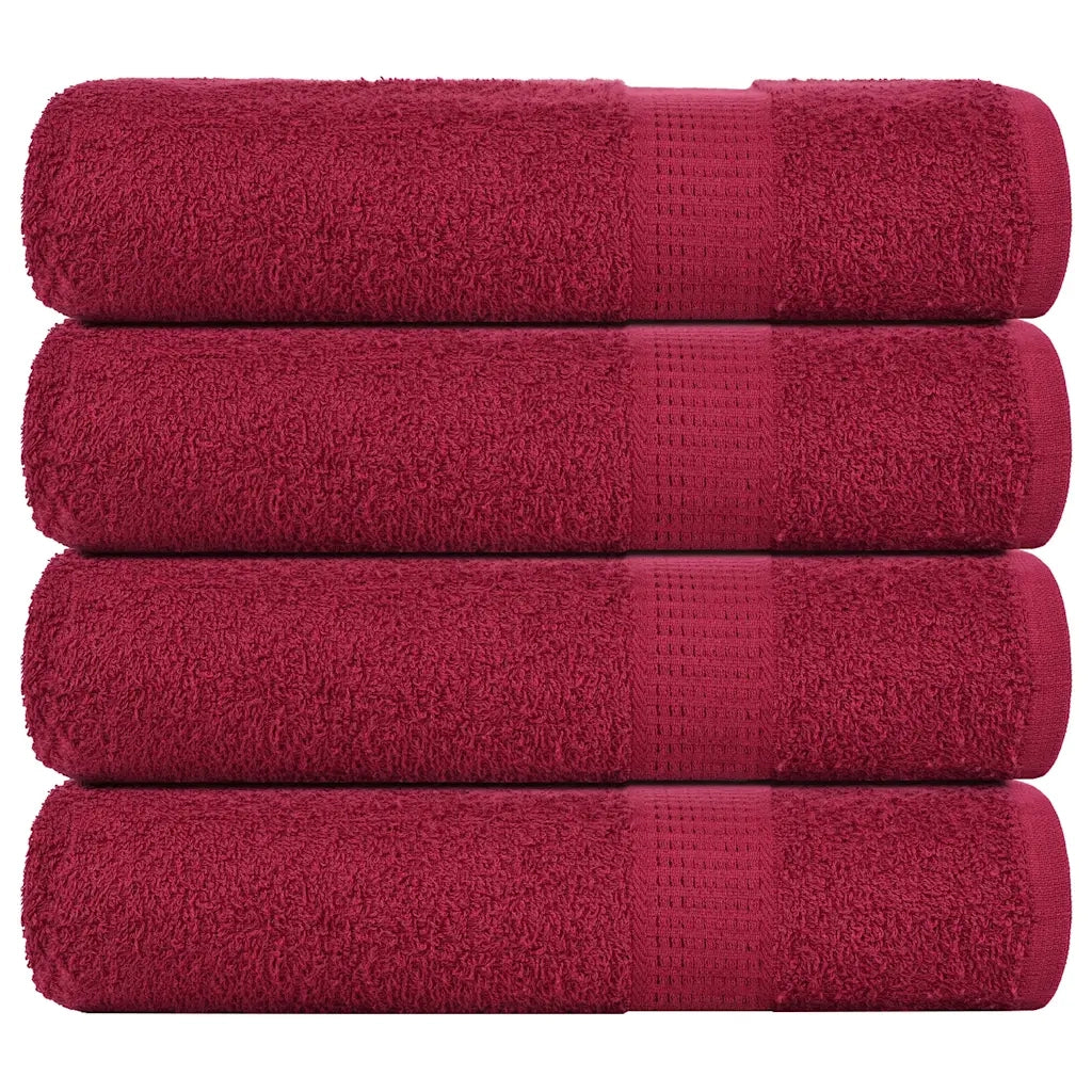 Asciugamani da Bagno 4pz Bordeaux 100x150cm 360g/mÂ² 100% Cotone