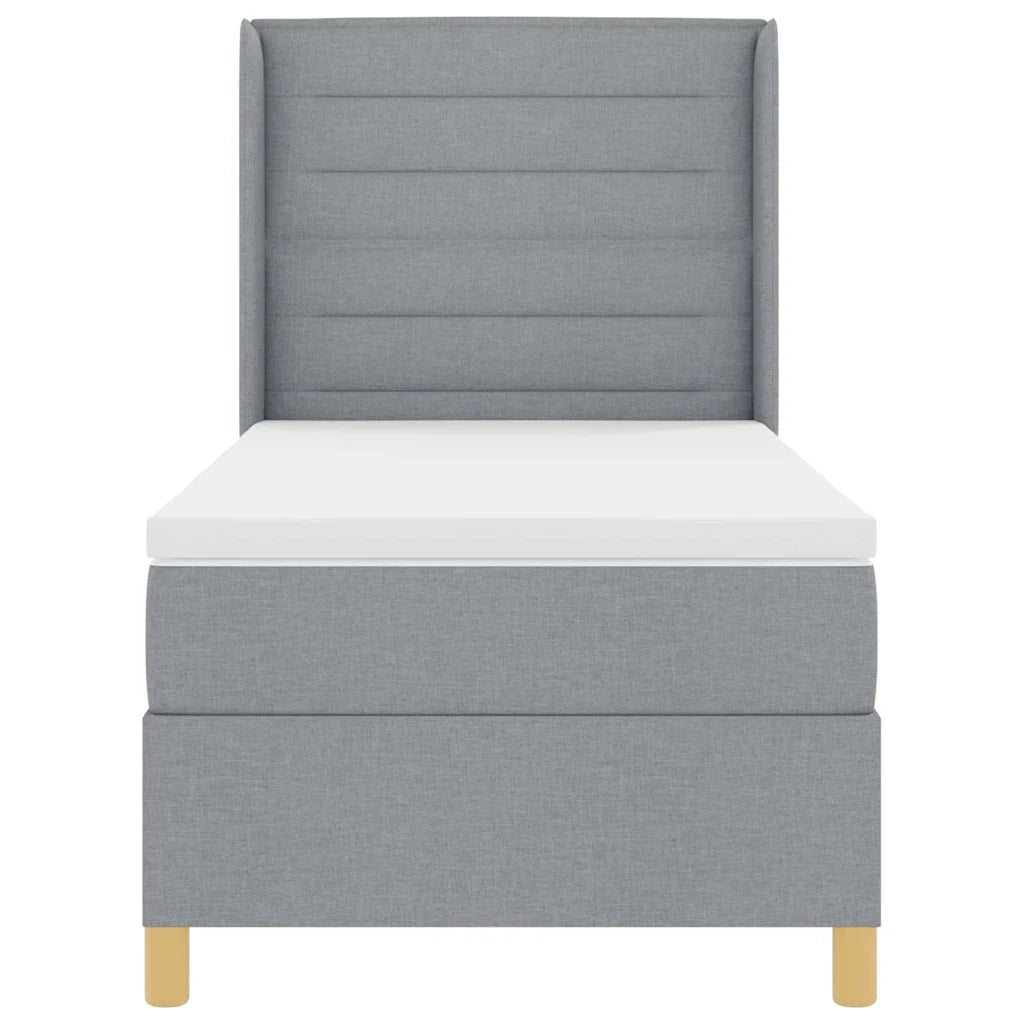 Letto a molle con materasso Grigio chiaro 90 x 190 cm Tessuto 3341742