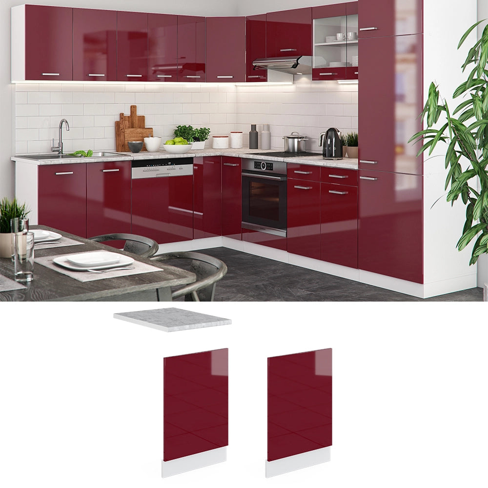 Vicco Pannello frontale Rosso lucido 45 cm senza piano di lavoro
