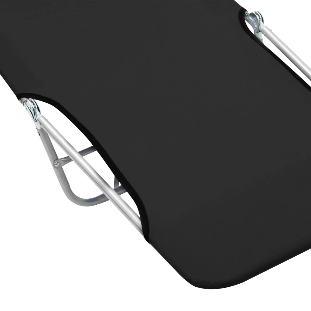 Lettini prendisole pieghevoli 182 cm 2 pezzi acciaio e tessuto nero 02_0011936