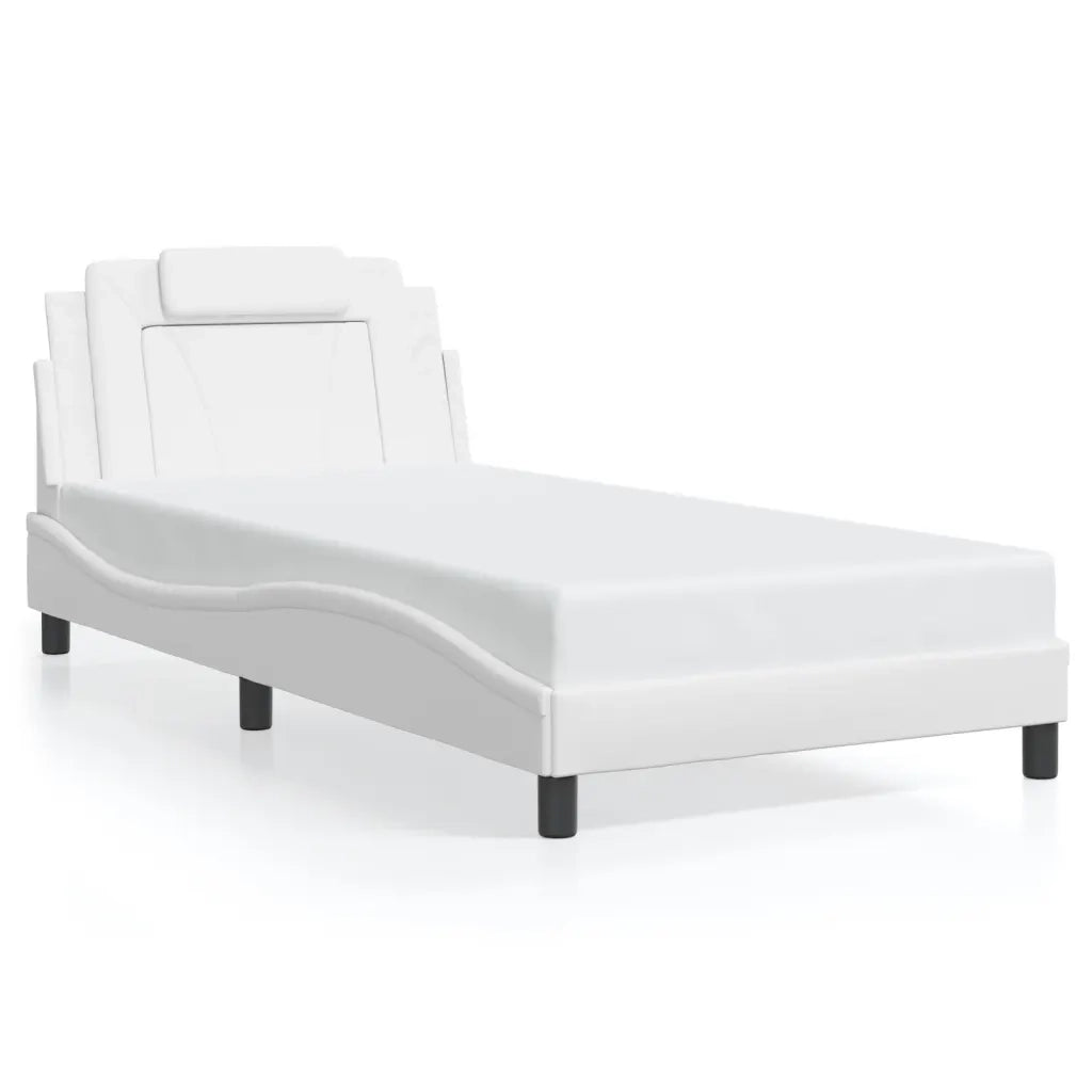 Giroletto Viana con LED senza Materasso-Struttura Letto Bianco 100x200 cm
