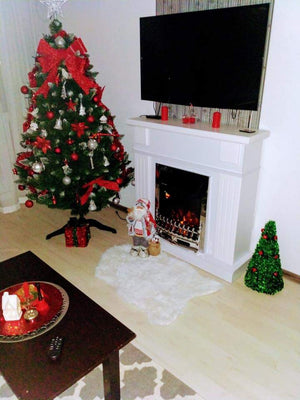 Camino Elettrico da Pavimento 99,7x103,4x27 cm Effetto Fiamma 2000W Marina & Galileo silver Bianco