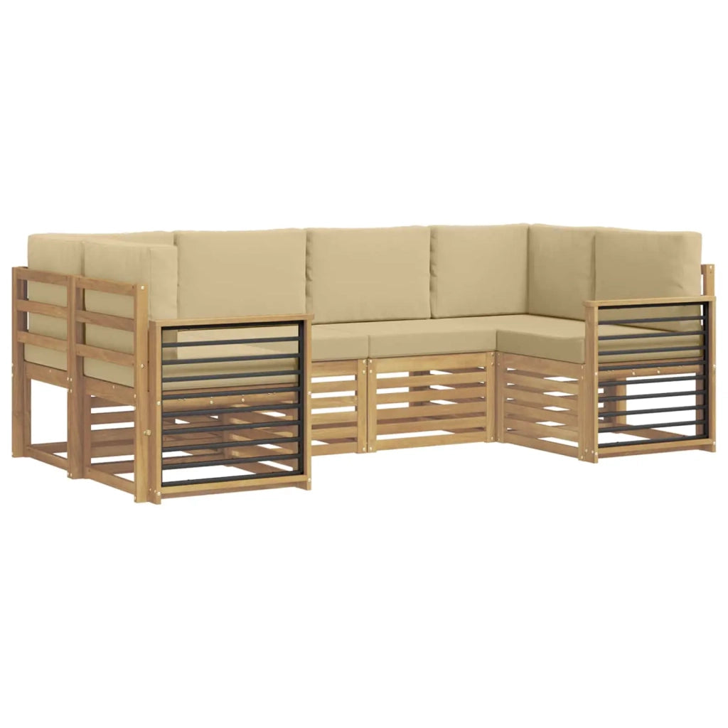 Set divano sezionale 6 pcs Bianco e Beige 245 x 128,5 x 73 cm
