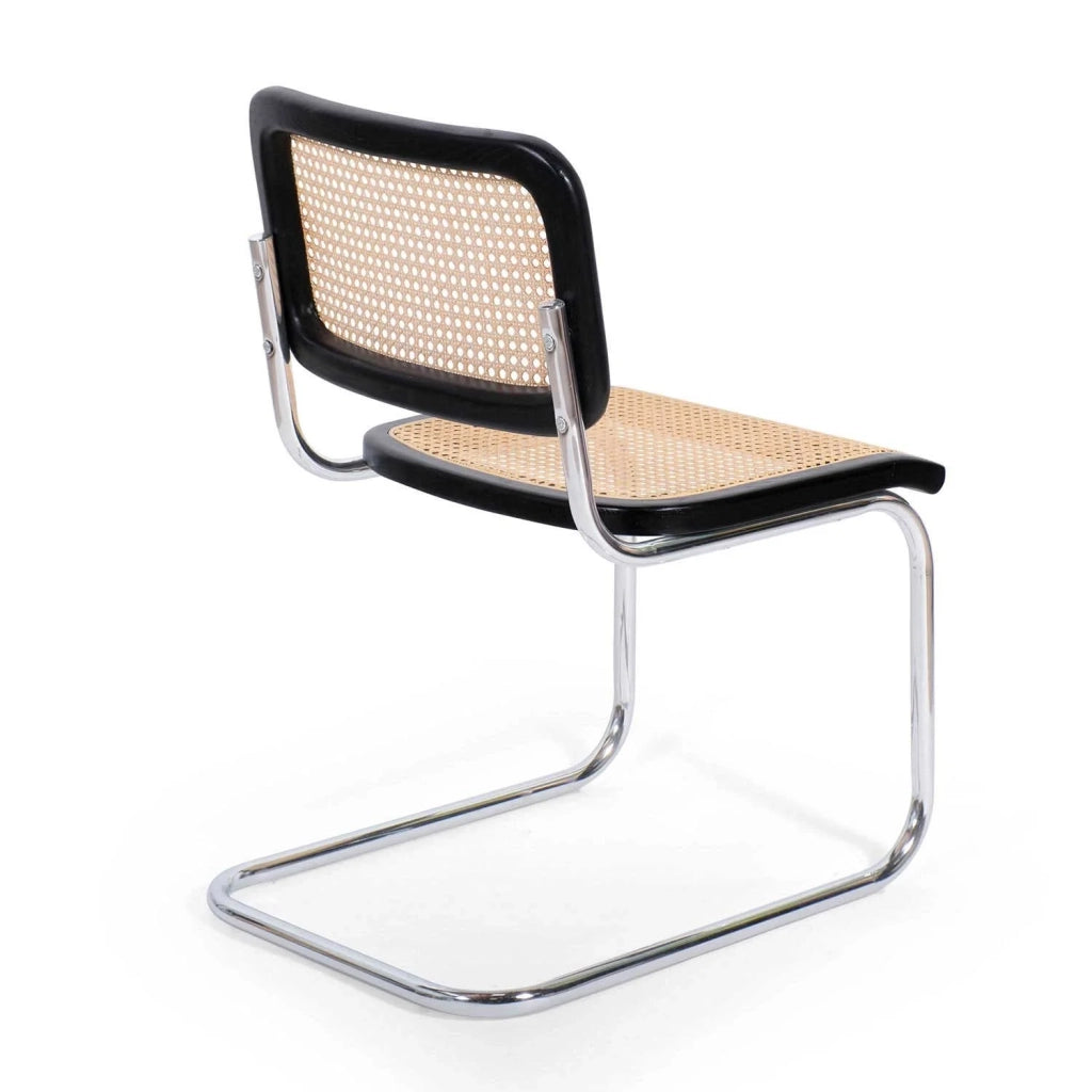 LÚZETE - SILLA WEBSTER NEGRA RATTAN NATURAL