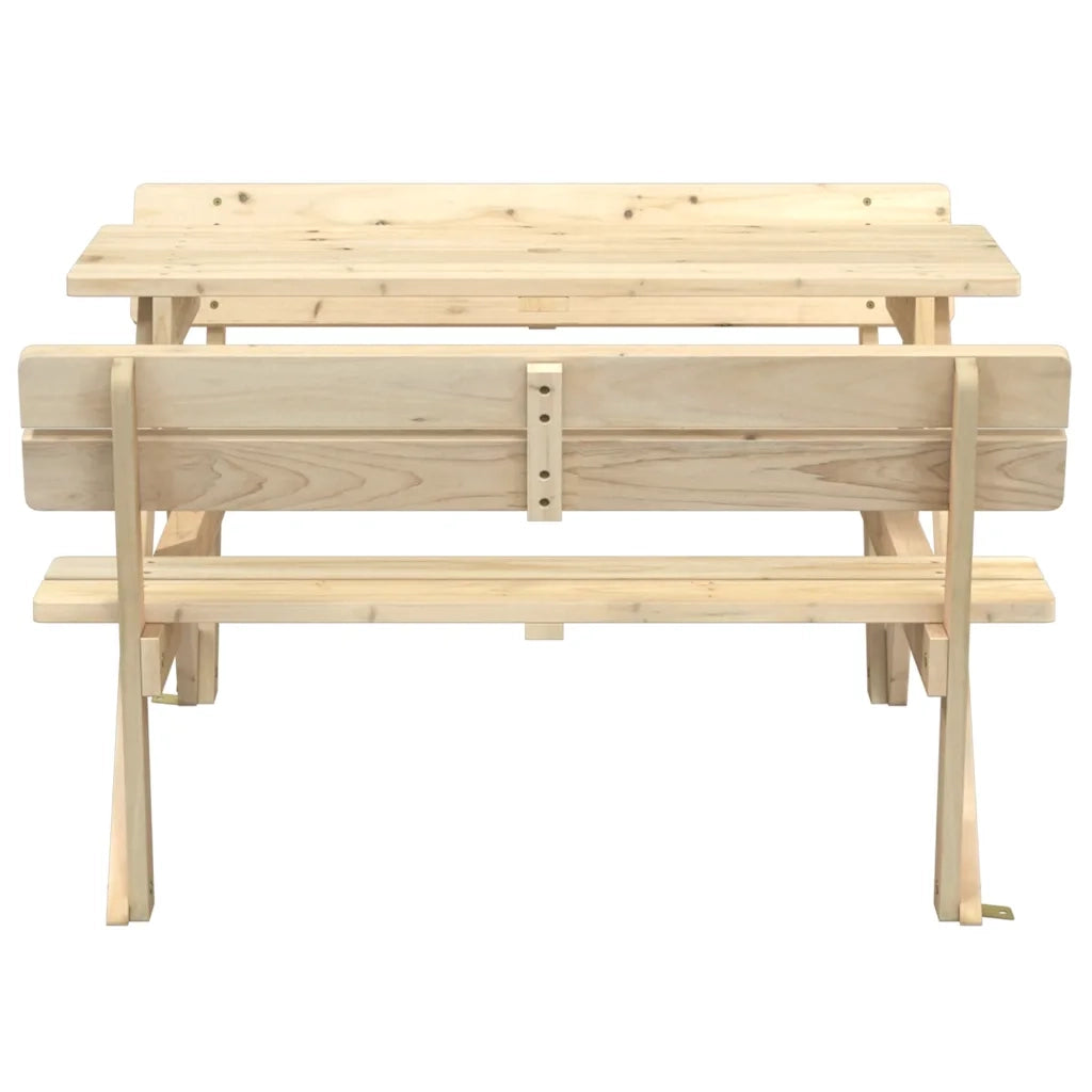 Tavolo da Picnic per 4 Bambini con Foro Ombrellone Legno Abete 4008985