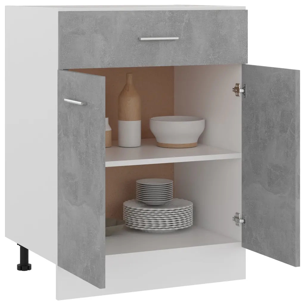 vidaXL Armadio Inferiore Cassetto Grigio Cemento 60x46x81,5Multistrato
