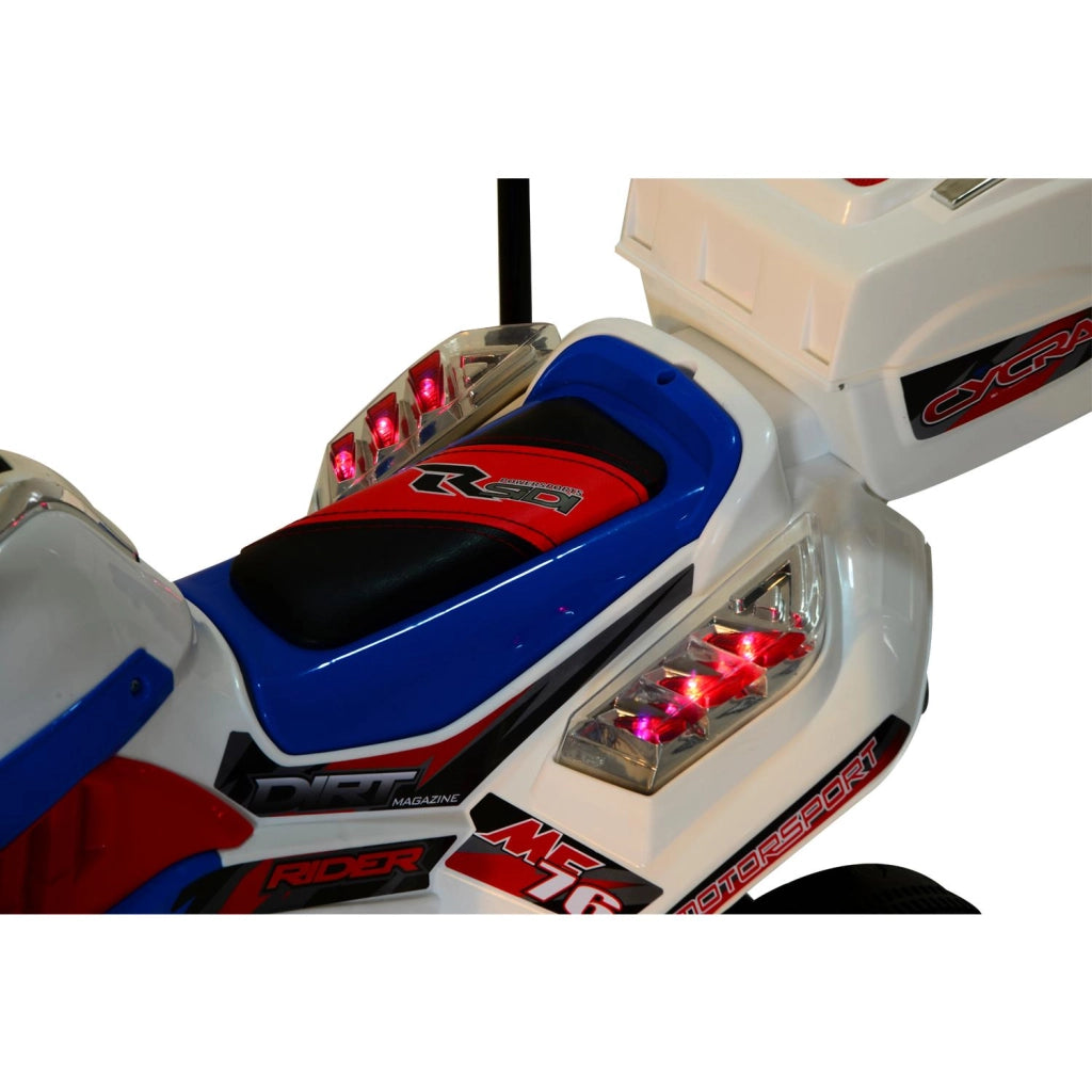 Moto Elettrica Polizia per Bambini 6V con Sirena Police Bianca
