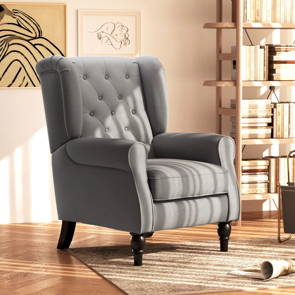 POLTRONA Relax con Schienale Alto 74x86x102 cm Poliestere Grigio Scuro