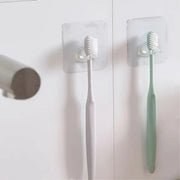 Trade Shop - Porta Spazzolino Da Denti Gancio Autoadesivo Trasparente Da Parete Bagno 87751 -