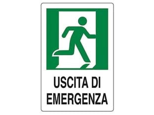 CARTELLO USCITA DI EMERGENZA A DESTRA- - cm.20x30h. - 10 pezzi
