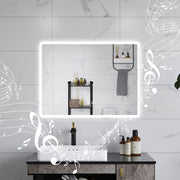 AICA Specchio da bagno  80 x 60 cm, dimmerabile, Blue tooth, Funzione Memoria, antiappannamento, 3 colori