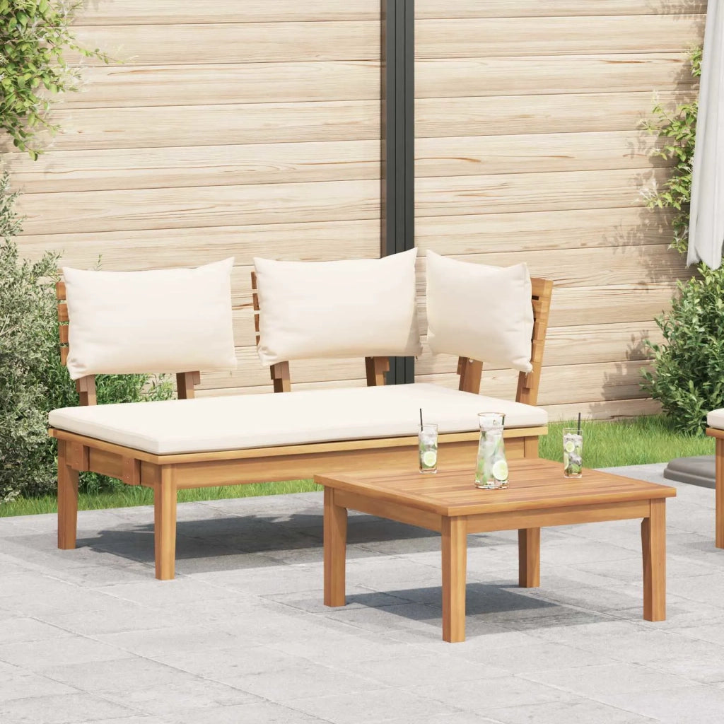 Set Panchina e Tavolo da Giardino 2 pcs Crema e Marrone 42006397