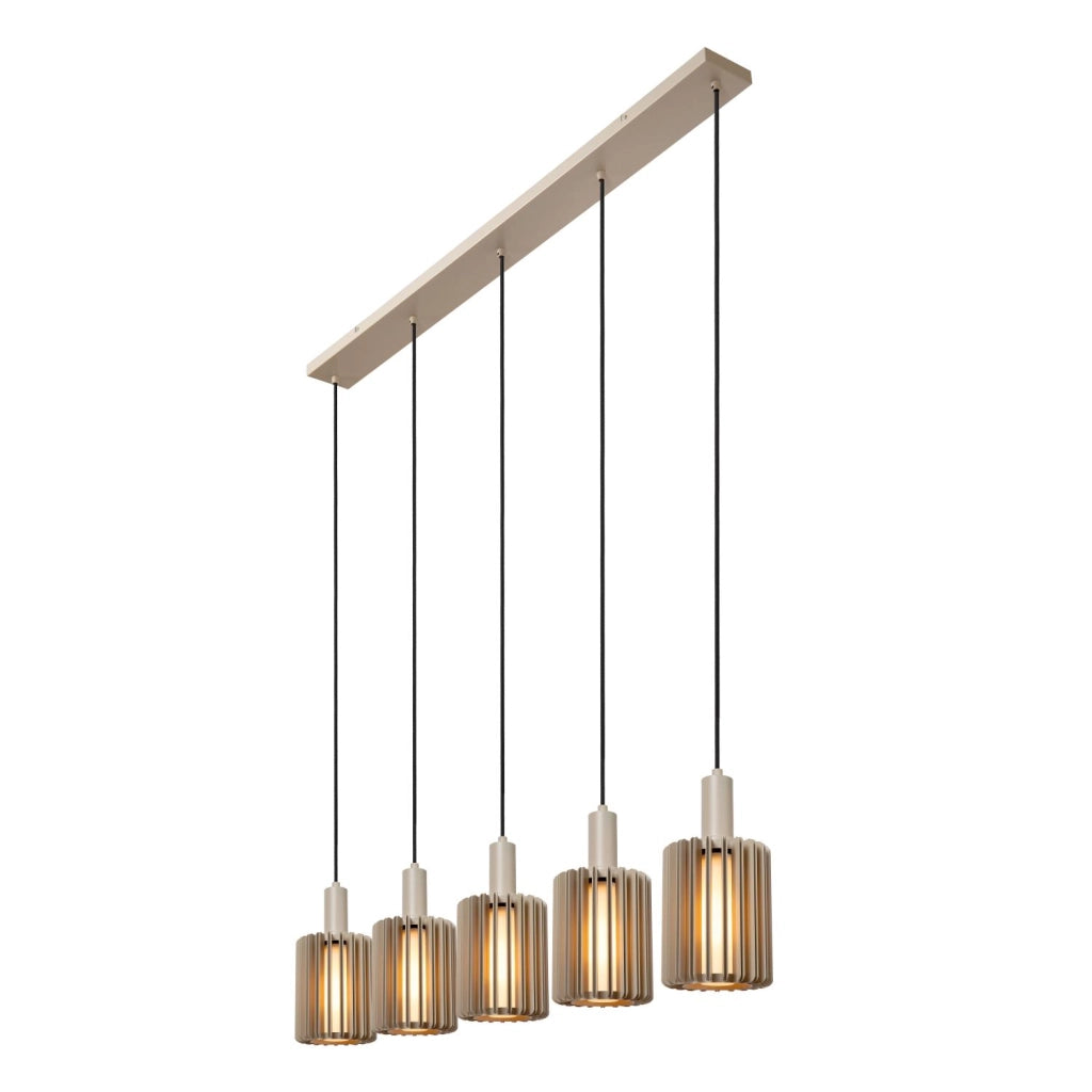 Lampada sospesa LAMBRES 5xE27 taupe Lucide