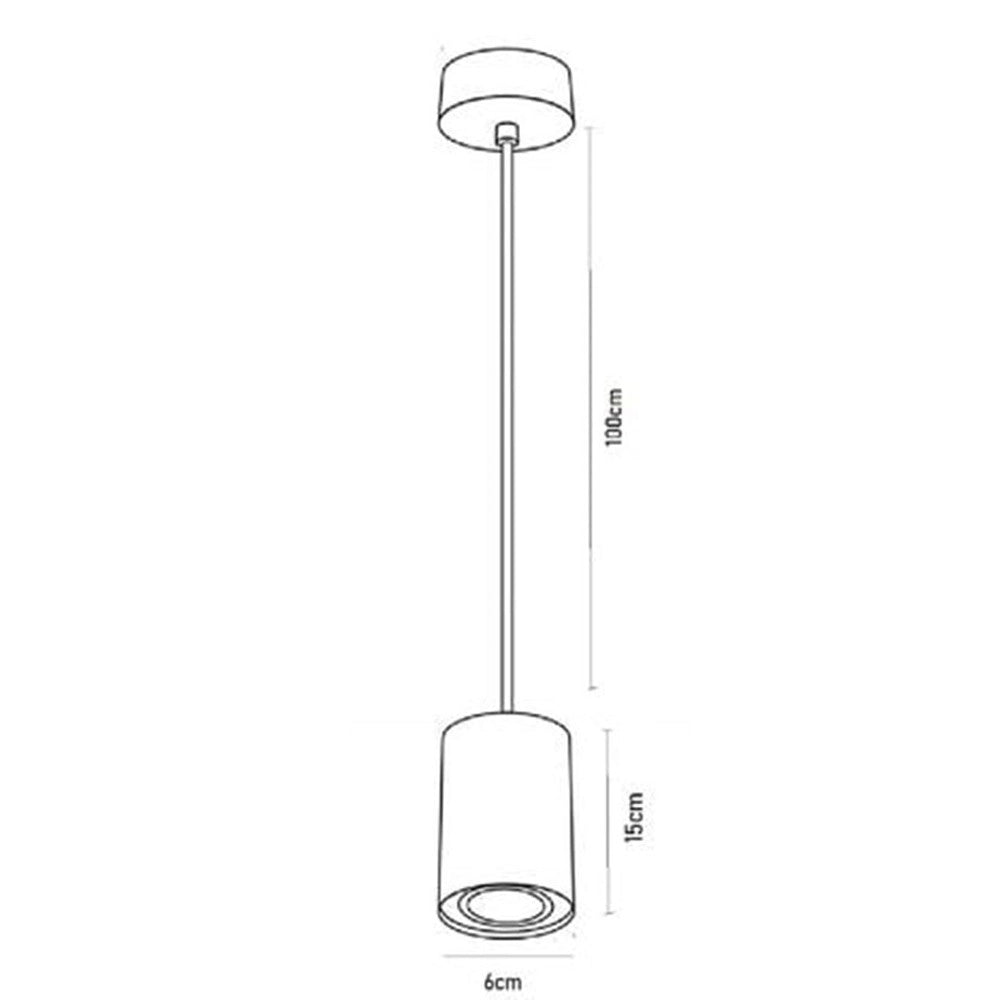 Trade Shop - Lampadario Faretto Cilindro Pendente A Sospensione Attacco Gu10 Bianco 15cm 99920 -