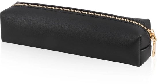 Etui in PU pelle, contenitore per prodotti da trucco, contenitore per ufficio, contenitore, contenitori (nero)