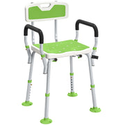 Sgabello da doccia regolabile ¨C zephmum ¨C bianco e verde 56.5x53.5x87 cm