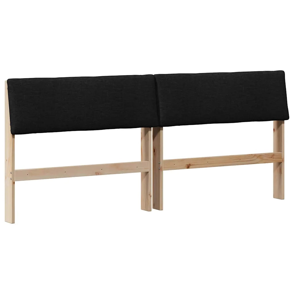 Testiera imbottita-Testiera con Cuscini-Testata Nero 180 cm Pino massello 140795