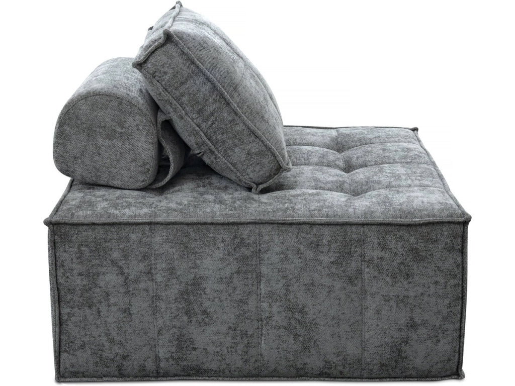 Poltrona in velluto - 96 x 100 x 89 cm - Grigio