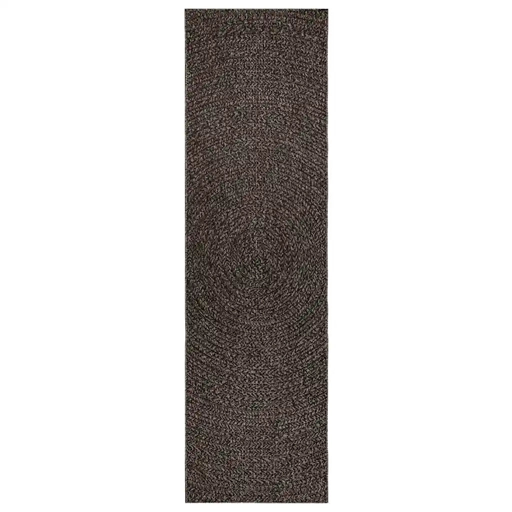 Tappeto ZIZUR Antracite 80x250 cm Aspetto Iuta Interni Esterni