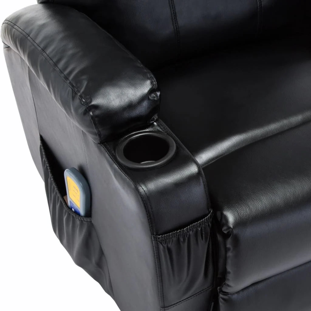 Poltrona massaggiante elettrica a dondolo comoda e rilassante materiale sintetico nero 1702038