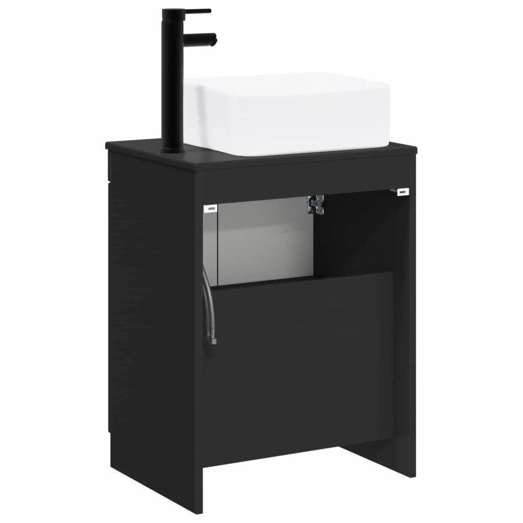 Set di mobili per il bagno Nero Legno ingegnerizzato 3404223