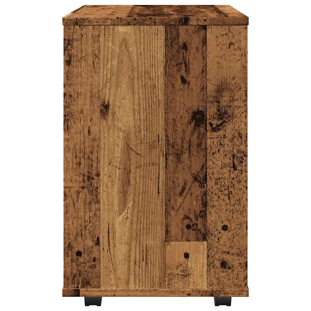 Mobiletto con Ruote Legno Antico 46x36x59 cm in Truciolato 856660