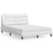 Letto matrimoniale | Letto per adulti | Giroletto senza Materasso Hvar Bianco 140x200 cm in Similpelle