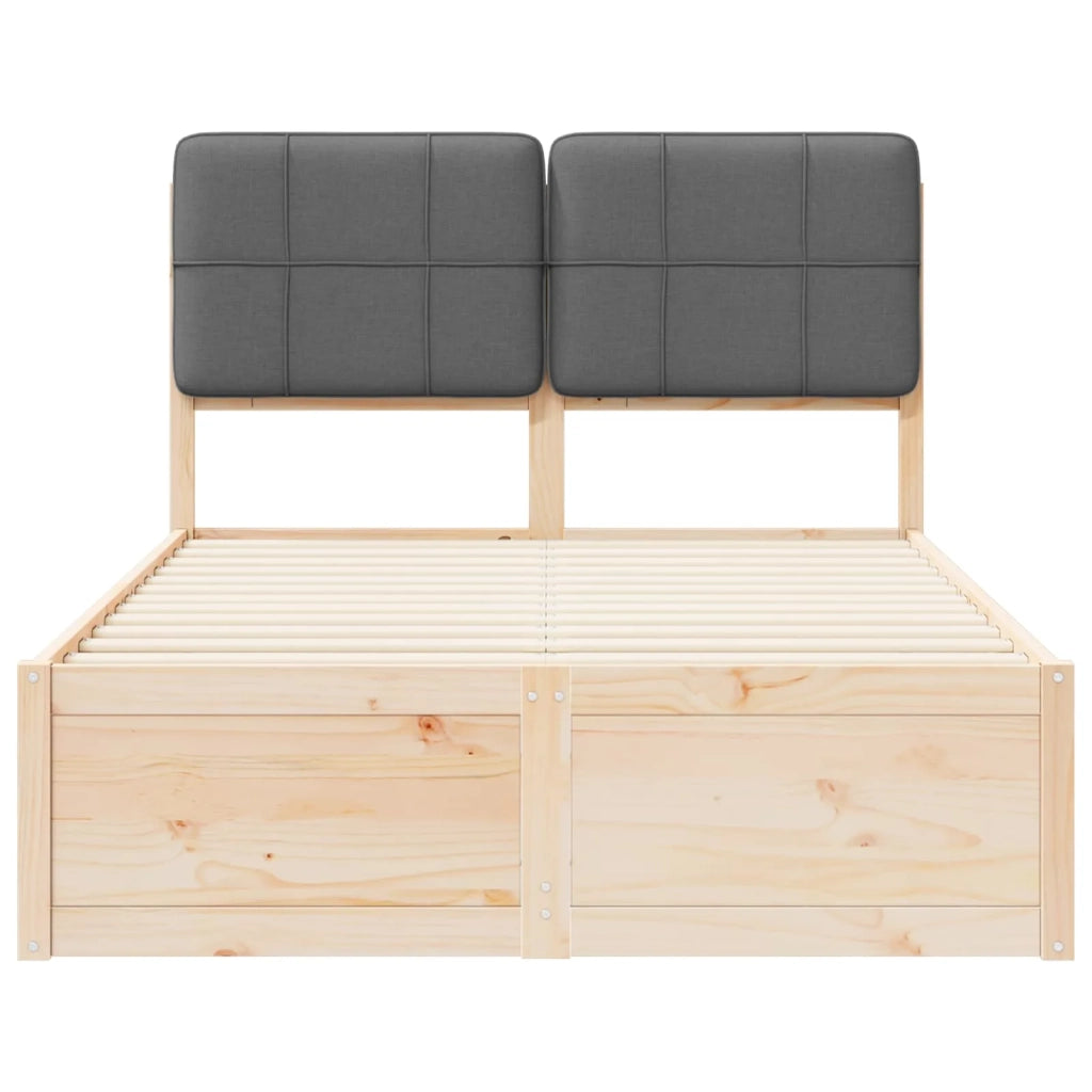 Letto con Testiera Rivestita Grigio scuro 120 x 200 cm 3405538