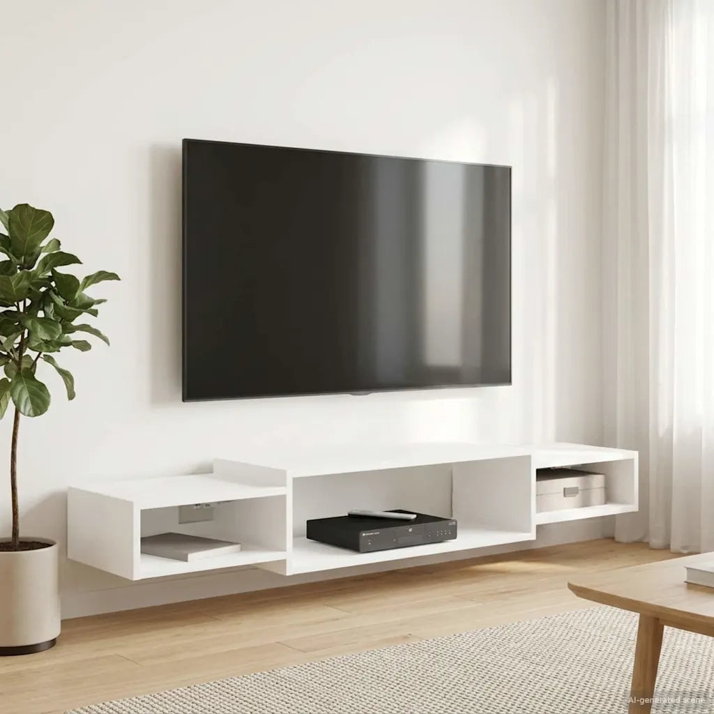 Mobile TV da Parete A parete Bianco 140 x 28 x 21 cm