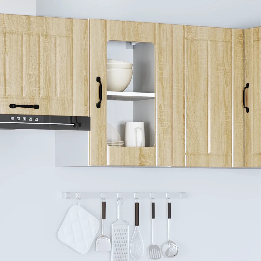 Pensile da Cucina con Porta in Vetro Lucca Rovere Sonoma 853770