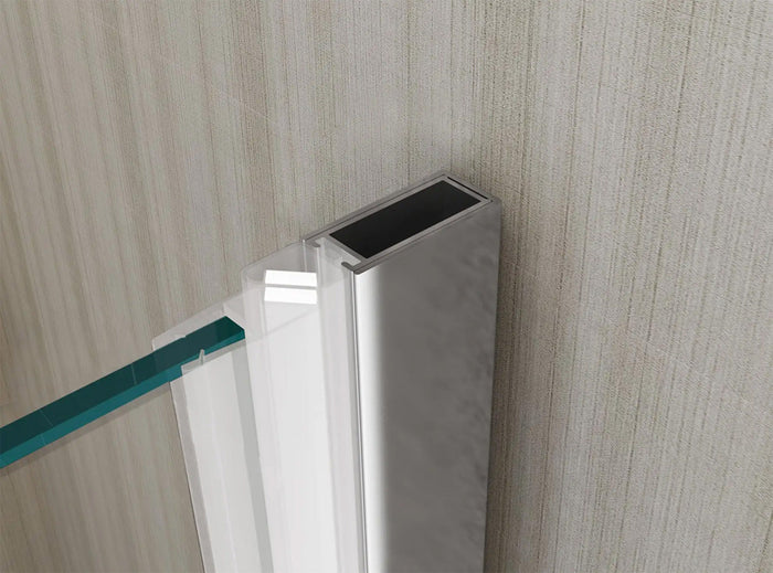 Porta Parete Doccia 90 cm 1 Anta a Libro in Cristallo Trasparente 6mm H190