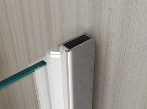 Porta Parete Doccia 95 cm 1 Anta a Libro in Cristallo Trasparente 6mm H190