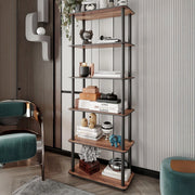 Biblioteca Nervina, Libreria 4 Ripiani, 60x30x173h cm Marrone Noce