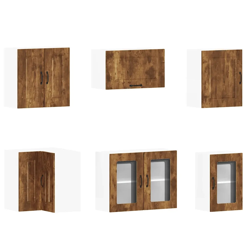 Set Mobili da Cucina 11 pz Kalmar Rovere Fumo Legno Multistrato