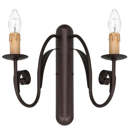 Applique Ren 2 luci rame ruggine acciaio Luminex