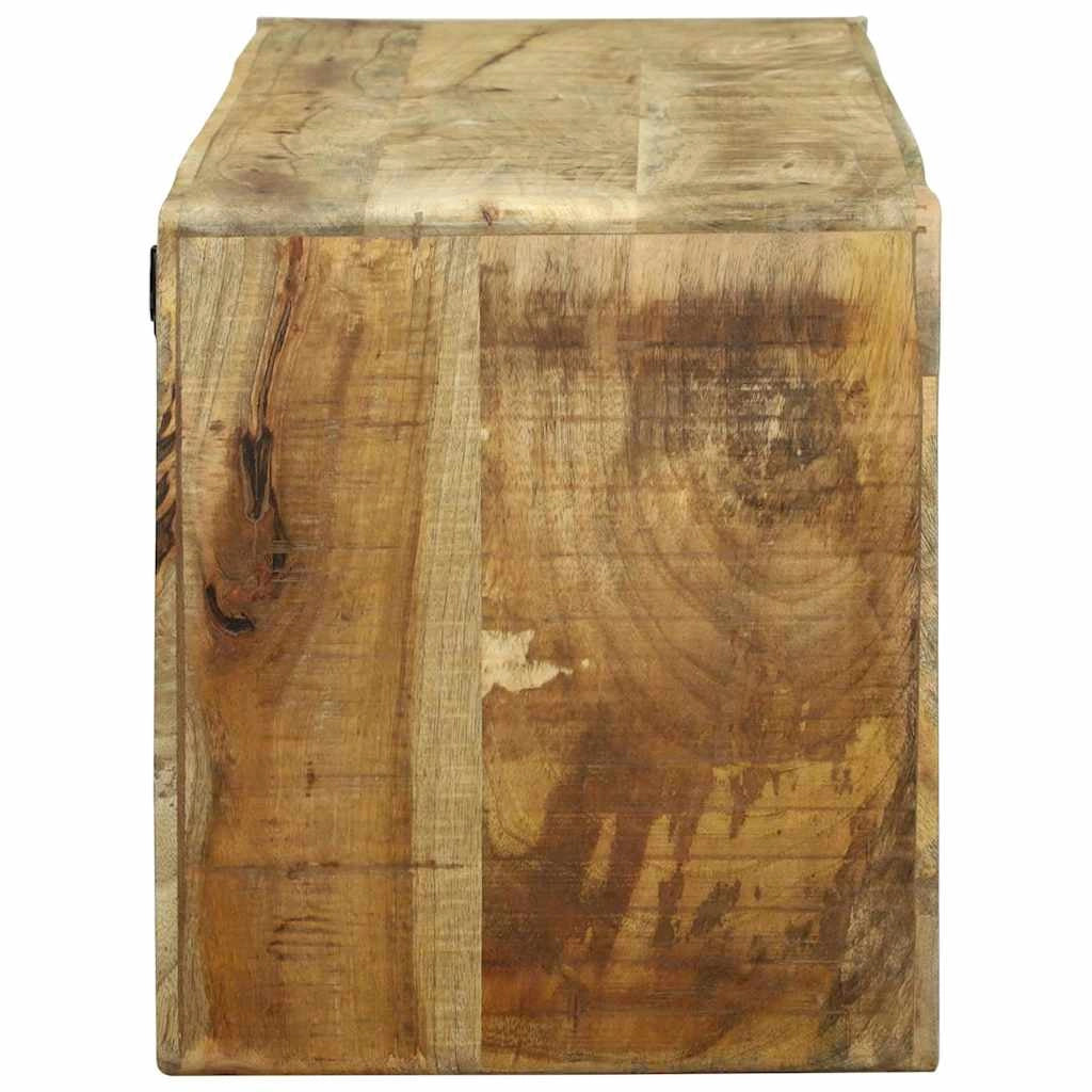 Mobile TV moderno con spazio interno 100 x 32 x 36 cm design pulito legno massello di mango marrone 02_0058079