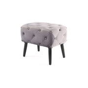 Pouf contenitore Piano in velluto rosa con bottoni decorativi